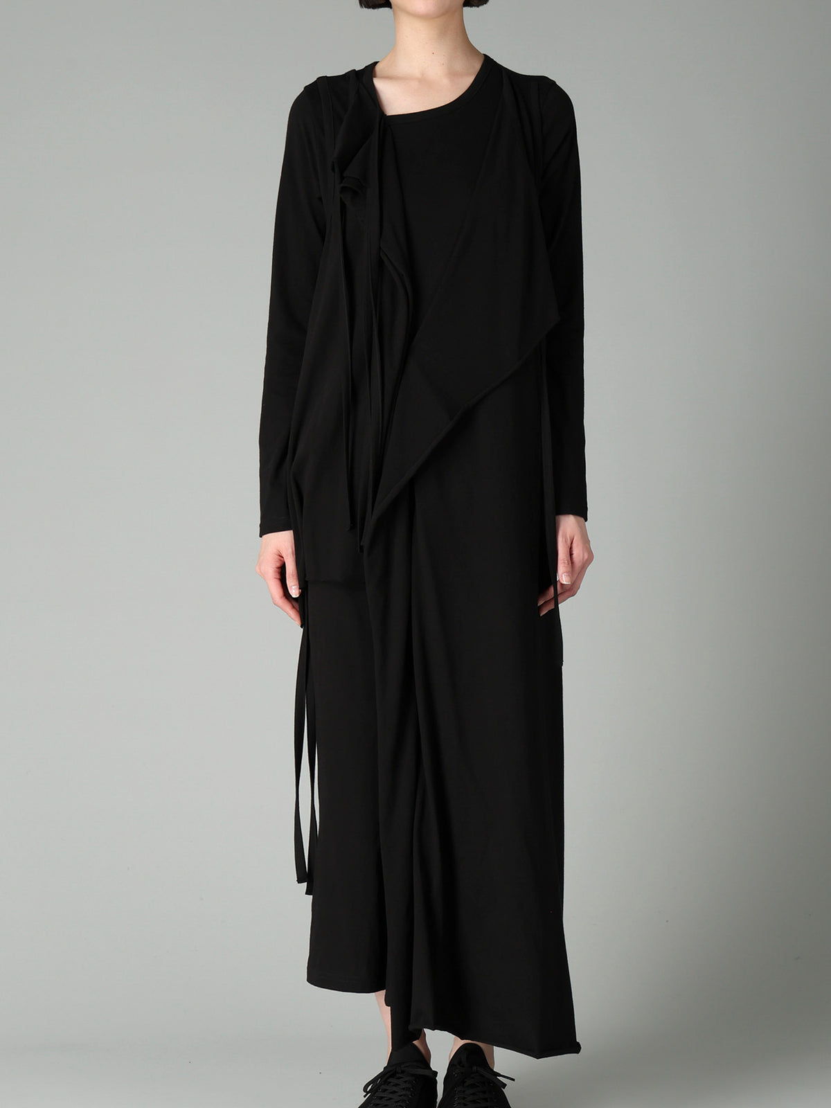 COTTON SINGLE JERSEY BINDER DRAPED DRESS A