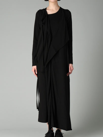 COTTON SINGLE JERSEY BINDER DRAPED DRESS A