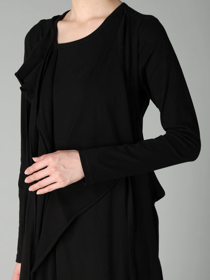 COTTON SINGLE JERSEY BINDER DRAPED DRESS A