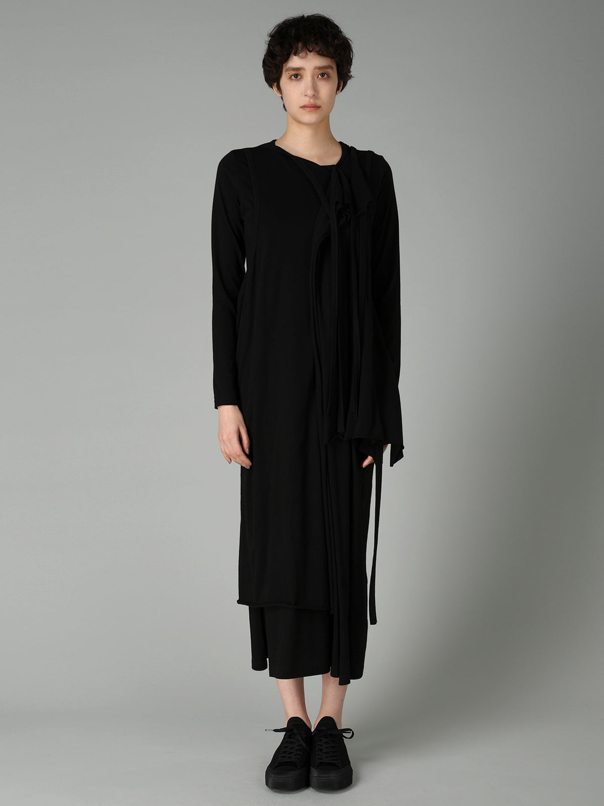 COTTON SINGLE JERSEY BINDER DRAPED DRESS B