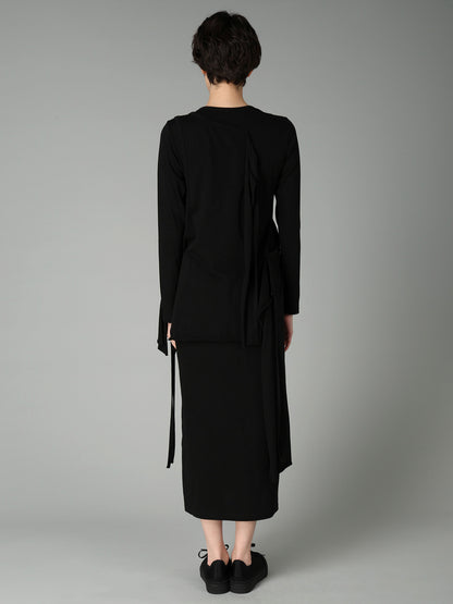 COTTON SINGLE JERSEY BINDER DRAPED DRESS B