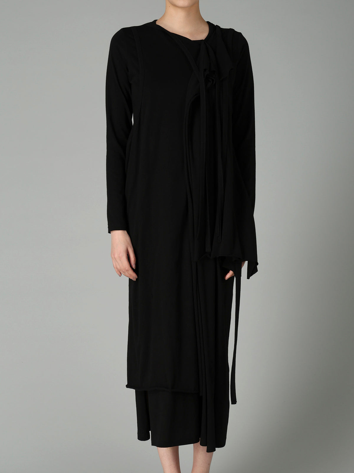 COTTON SINGLE JERSEY BINDER DRAPED DRESS B