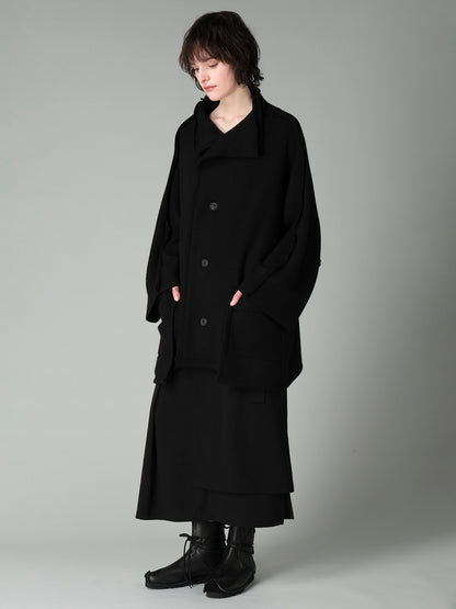 MILLED WOOL SHEEP PILE PATCH POCKET CARDIGAN
