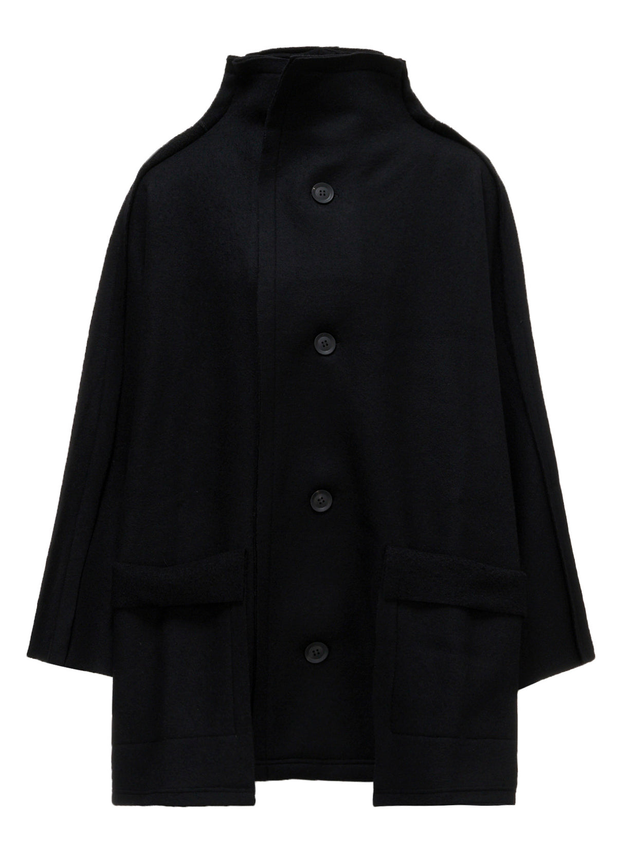MILLED WOOL SHEEP PILE PATCH POCKET CARDIGAN