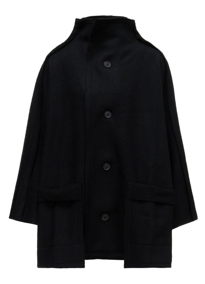 MILLED WOOL SHEEP PILE PATCH POCKET CARDIGAN