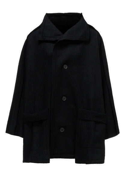MILLED WOOL SHEEP PILE PATCH POCKET CARDIGAN
