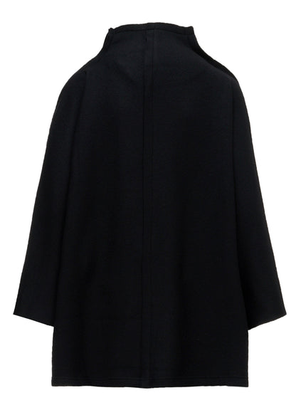 MILLED WOOL SHEEP PILE PATCH POCKET CARDIGAN