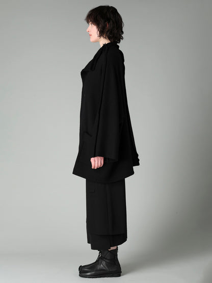 MILLED WOOL SHEEP PILE PATCH POCKET CARDIGAN