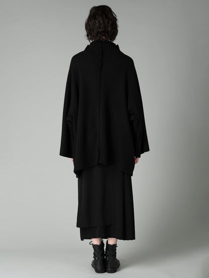 MILLED WOOL SHEEP PILE PATCH POCKET CARDIGAN