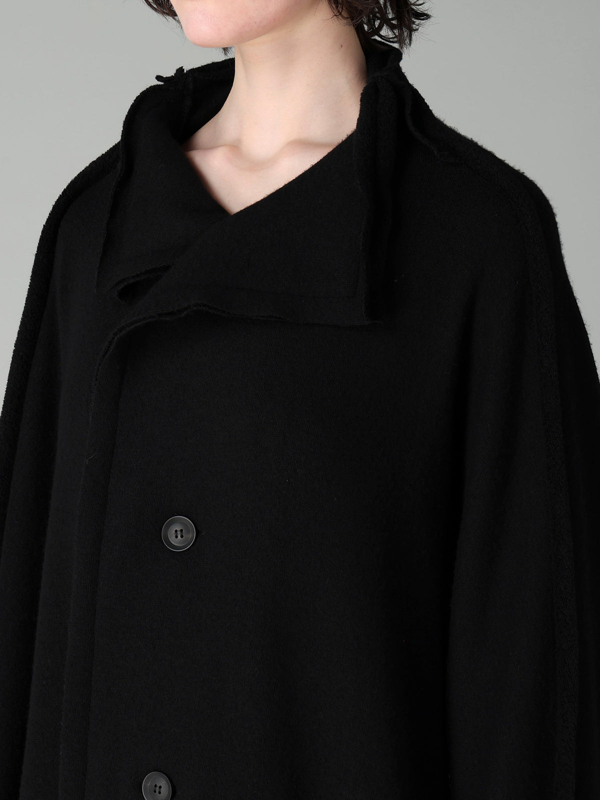 MILLED WOOL SHEEP PILE PATCH POCKET CARDIGAN