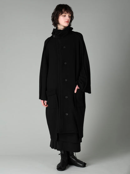 MILLED WOOL SHEEP PILE PATCH POCKET COAT