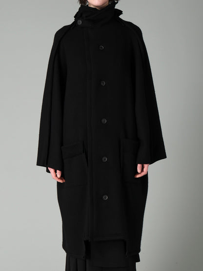 MILLED WOOL SHEEP PILE PATCH POCKET COAT