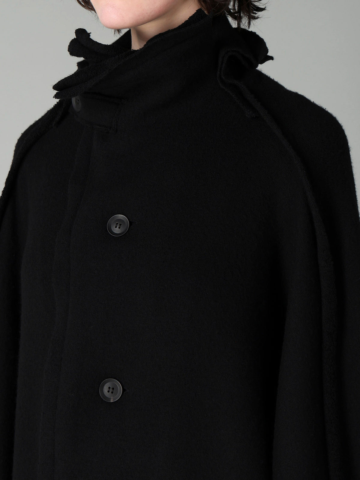 MILLED WOOL SHEEP PILE PATCH POCKET COAT