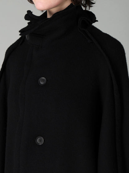 MILLED WOOL SHEEP PILE PATCH POCKET COAT