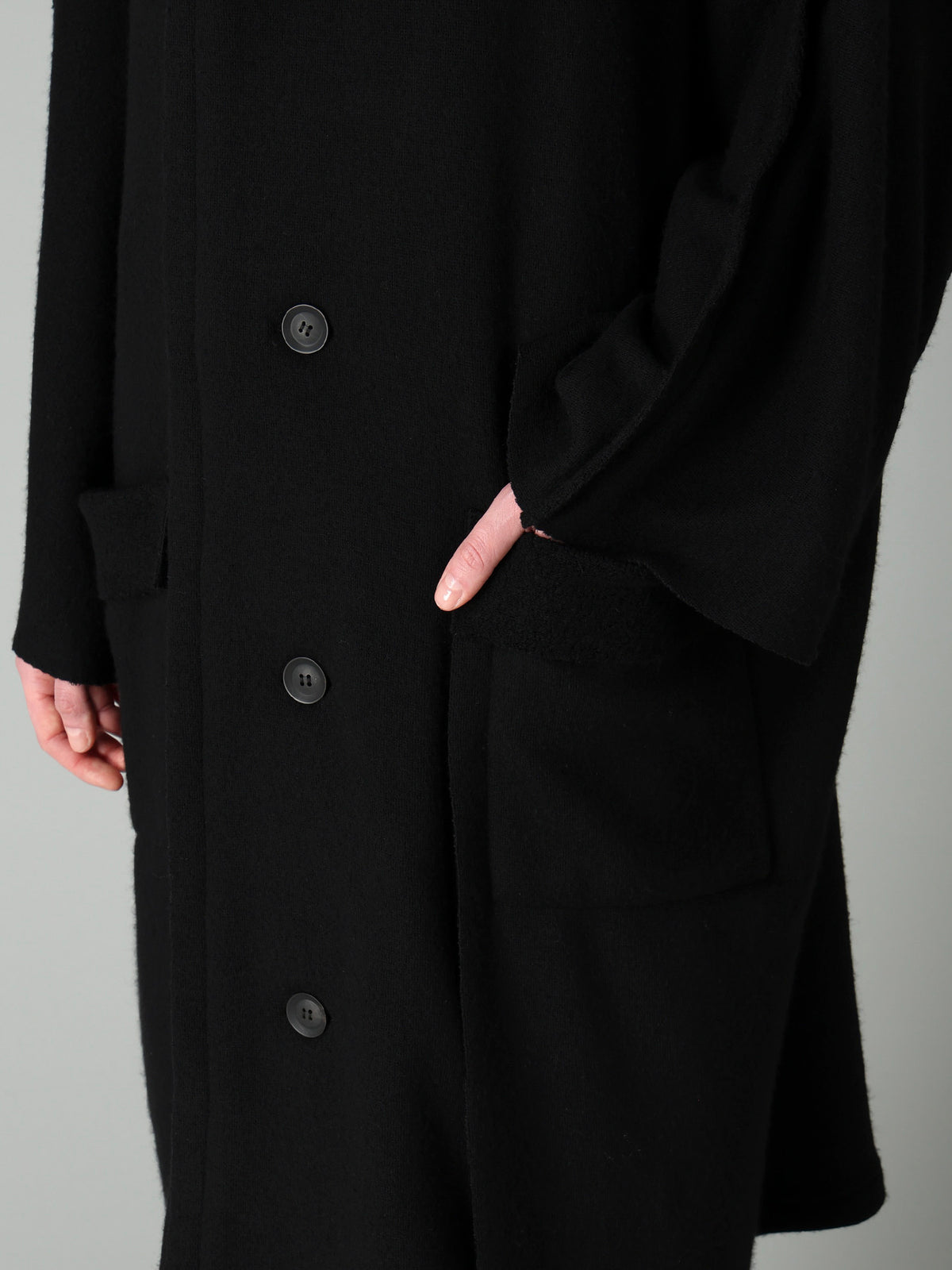MILLED WOOL SHEEP PILE PATCH POCKET COAT