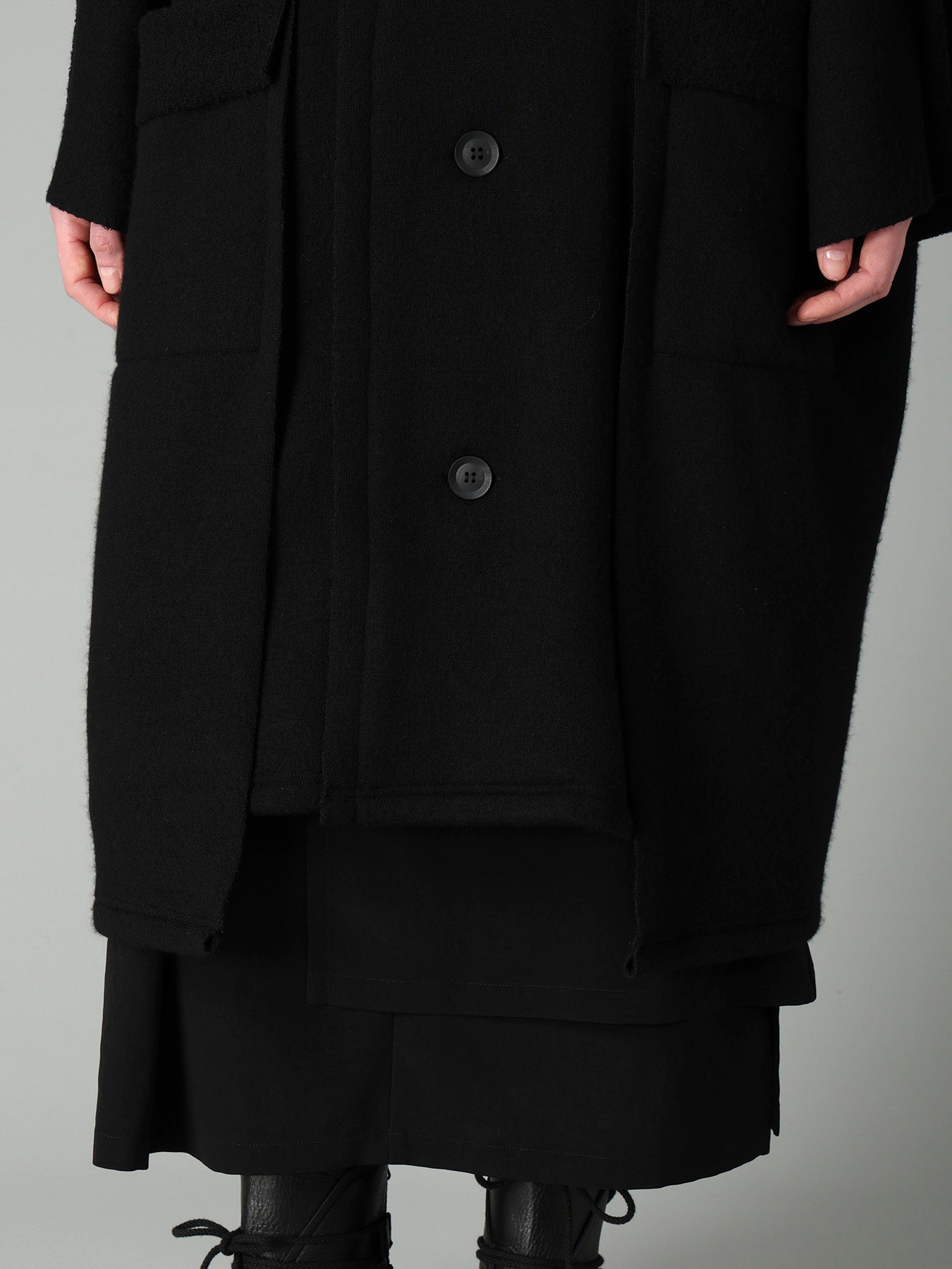MILLED WOOL SHEEP PILE PATCH POCKET COAT – THE SHOP YOHJI YAMAMOTO