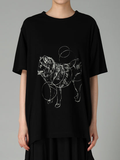 30/-COTTON SINGLE JERSEY SHORT SLV PRINTED T PINA