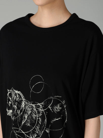 30/-COTTON SINGLE JERSEY SHORT SLV PRINTED T PINA
