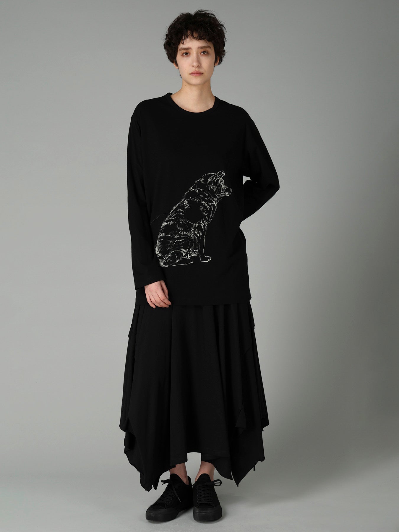 30/-COTTON SINGLE JERSEY LONG SLV PRINTED T SARAH