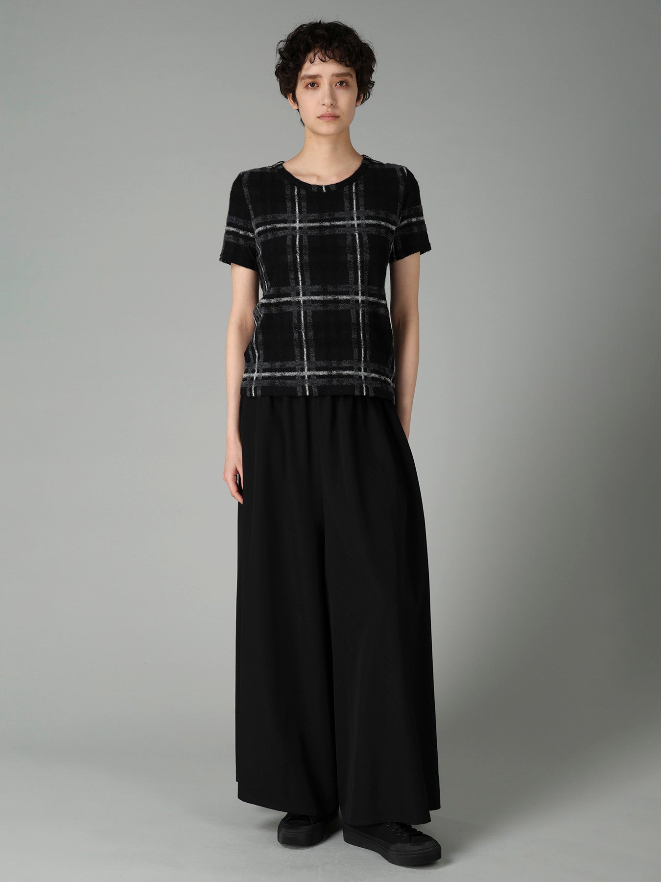 PLAID JQ  PILE SHORT SLEEVE T