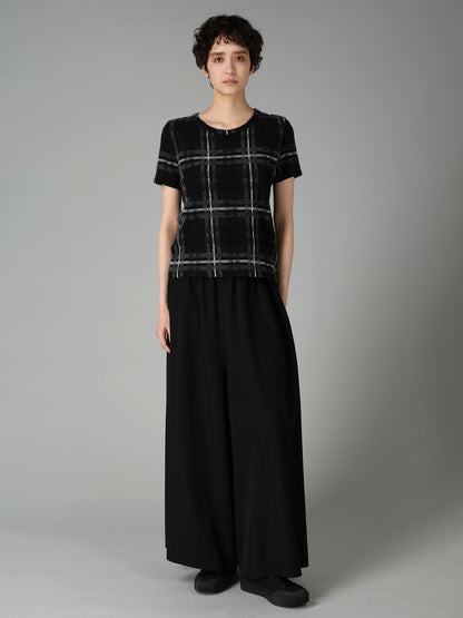 PLAID JQ  PILE SHORT SLEEVE T