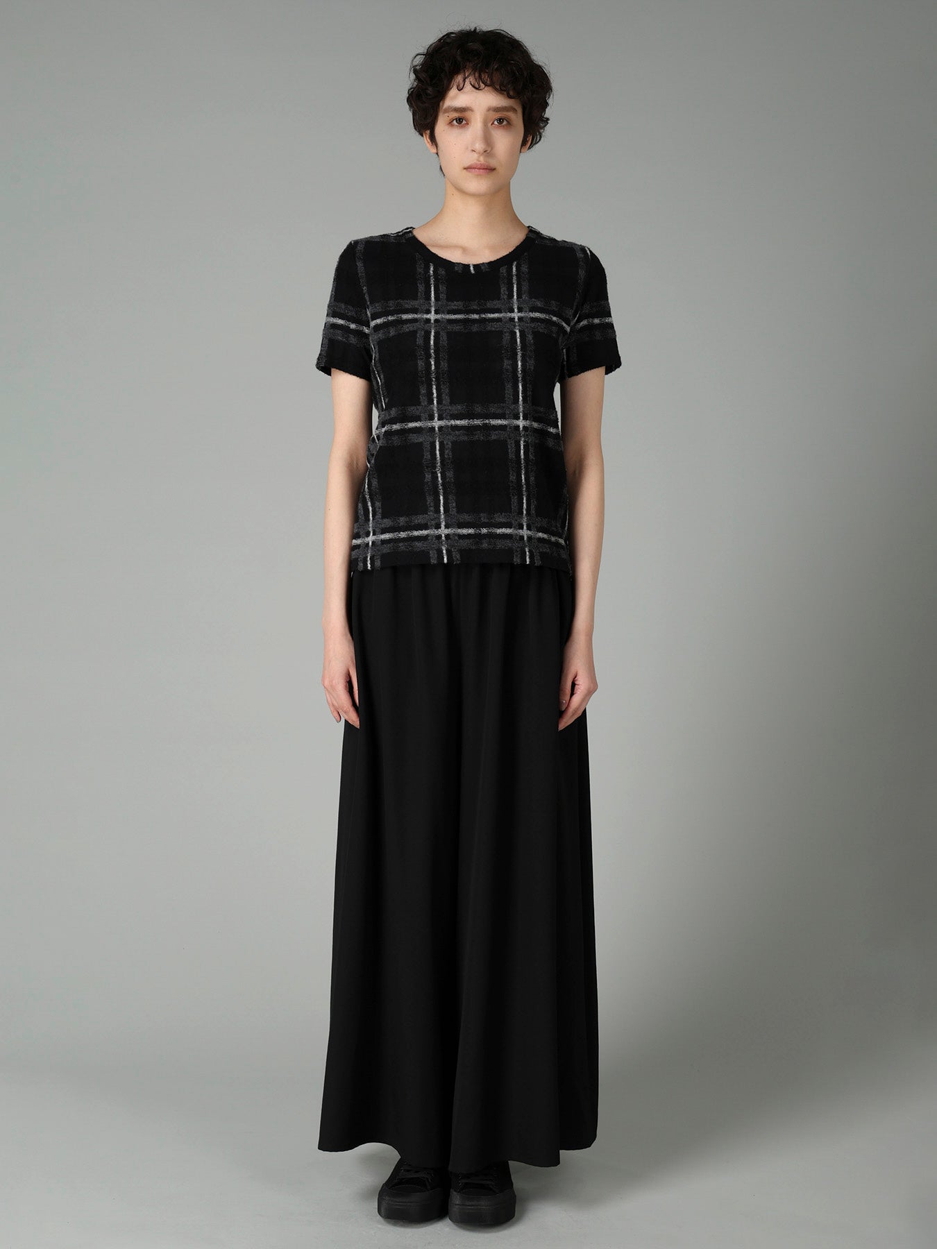 PLAID JQ  PILE SHORT SLEEVE T