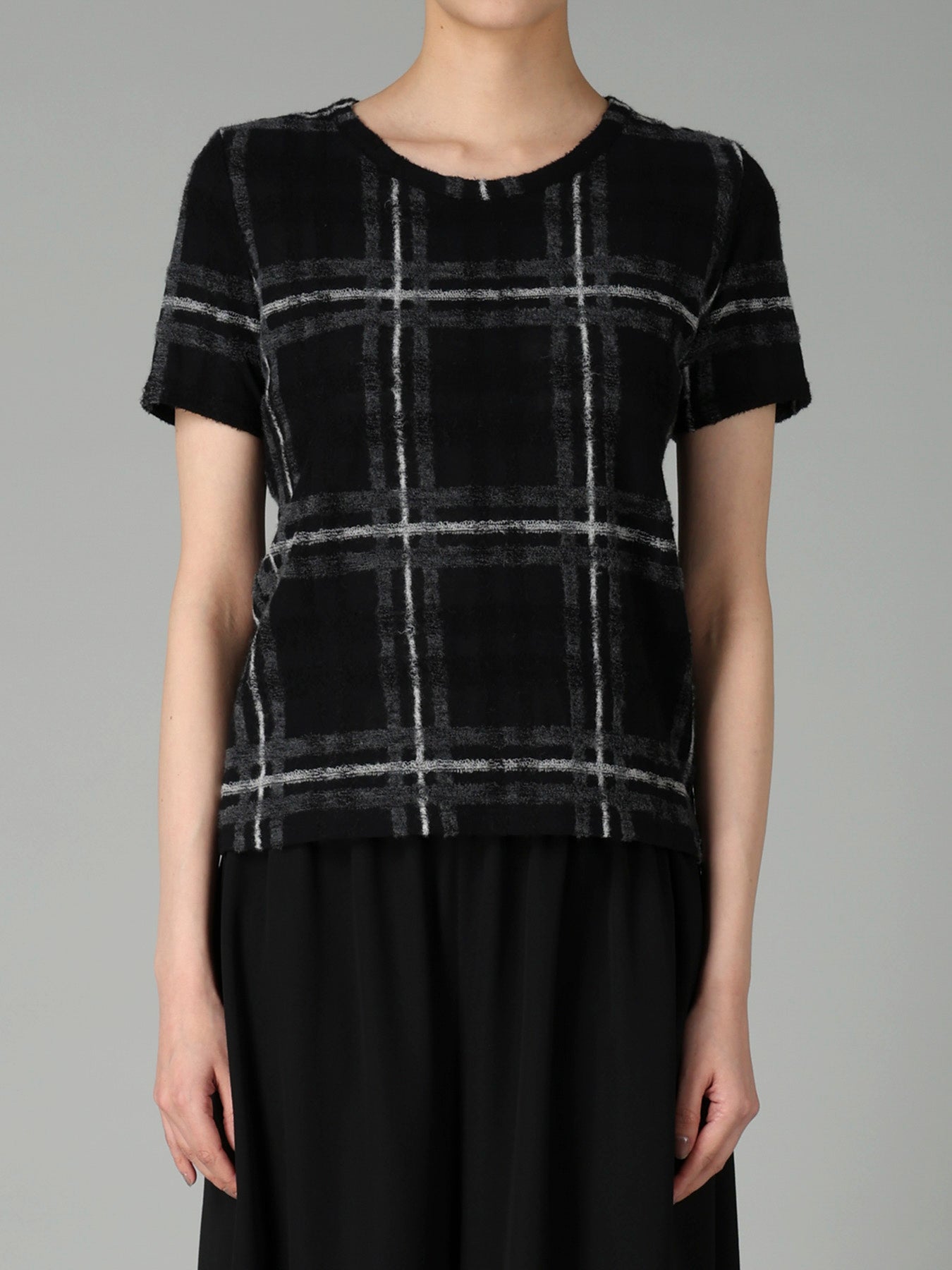 PLAID JQ  PILE SHORT SLEEVE T