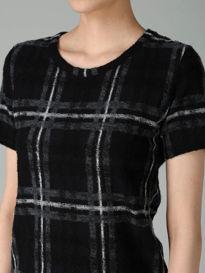 PLAID JQ  PILE SHORT SLEEVE T