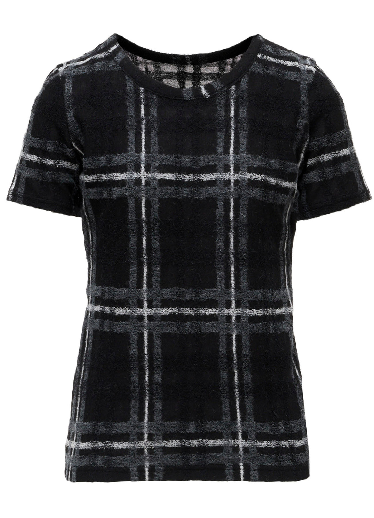 PLAID JQ  PILE SHORT SLEEVE T