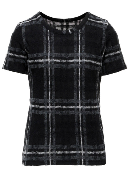 PLAID JQ  PILE SHORT SLEEVE T