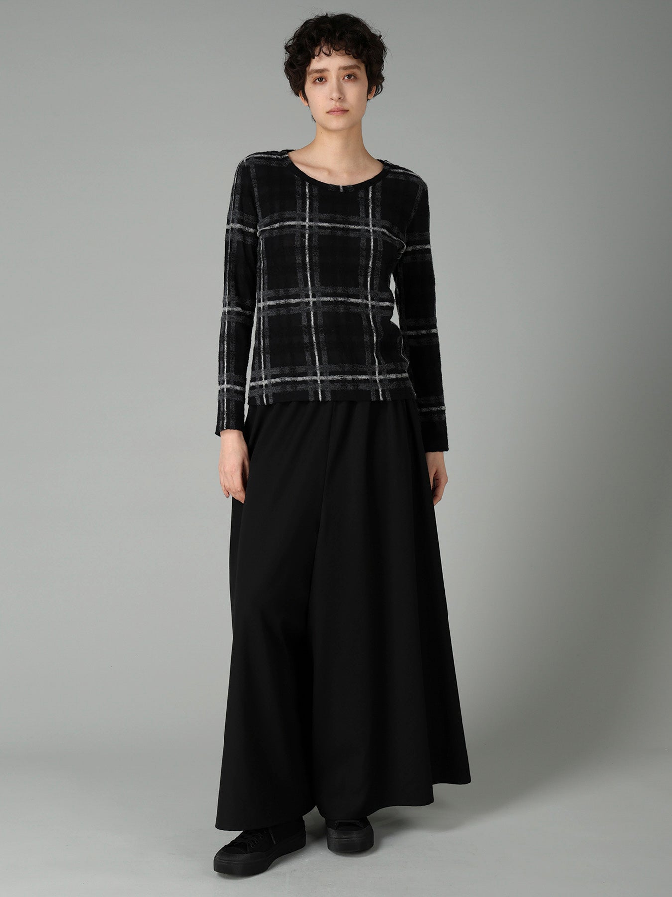 PLAID JQ  PILE LONG SLEEVE T
