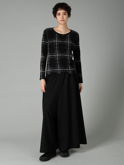 PLAID JQ  PILE LONG SLEEVE T