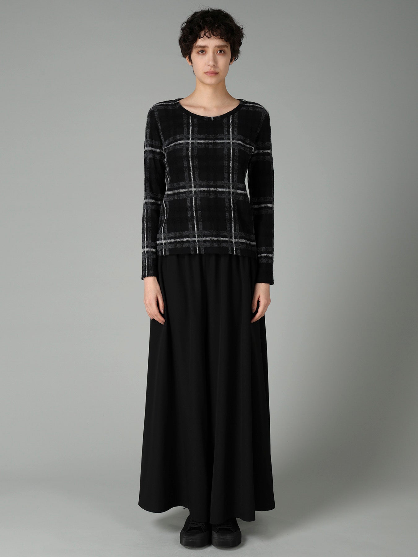 PLAID JQ  PILE LONG SLEEVE T