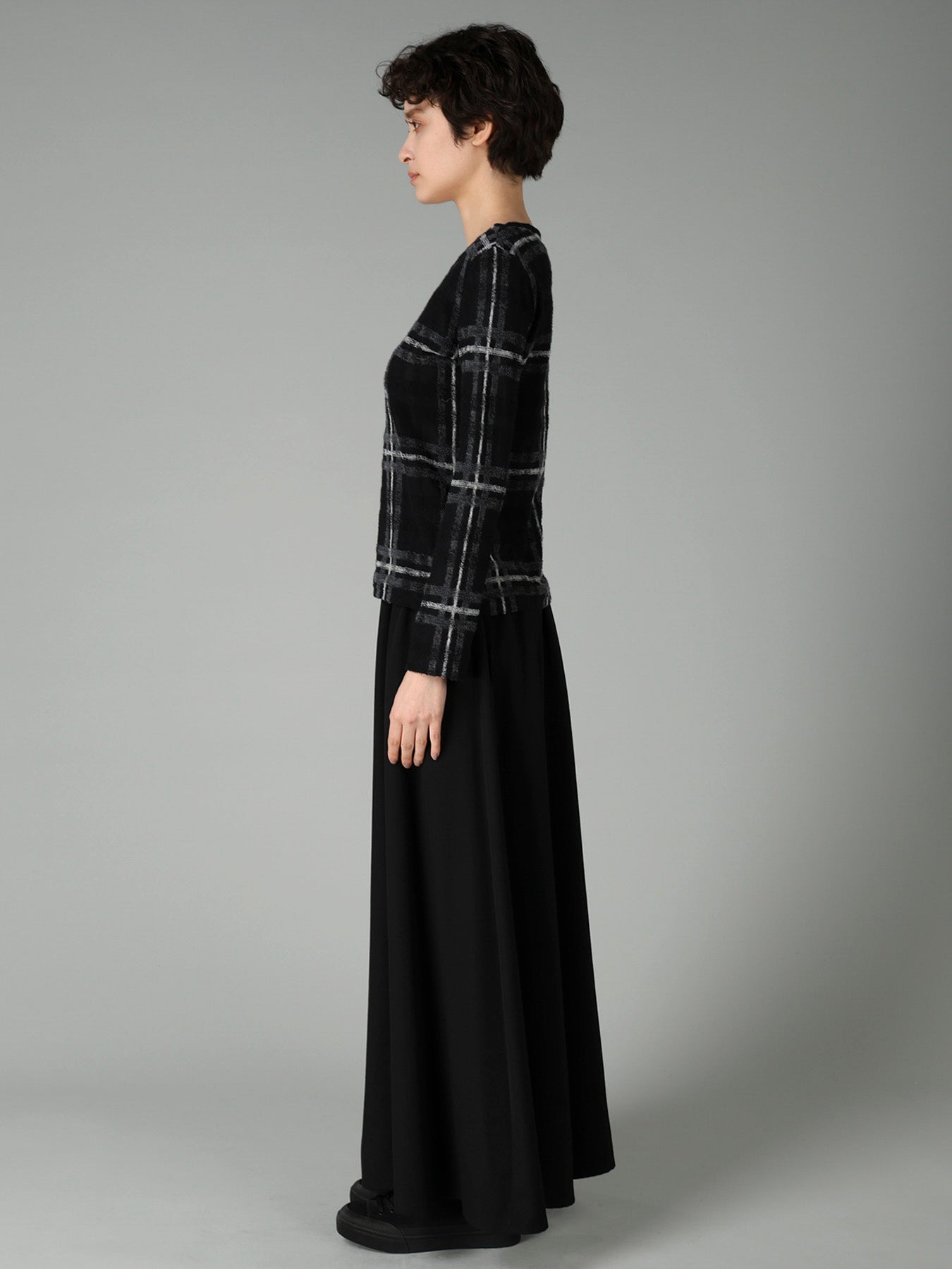 PLAID JQ  PILE LONG SLEEVE T