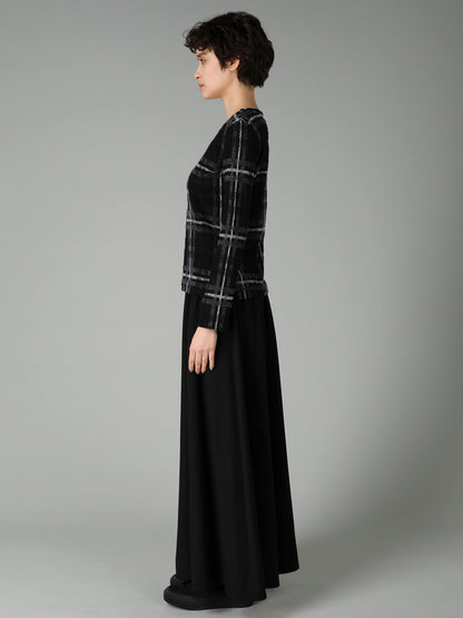 PLAID JQ  PILE LONG SLEEVE T
