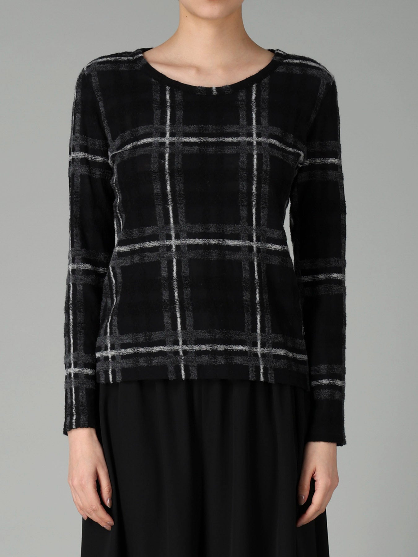 PLAID JQ  PILE LONG SLEEVE T