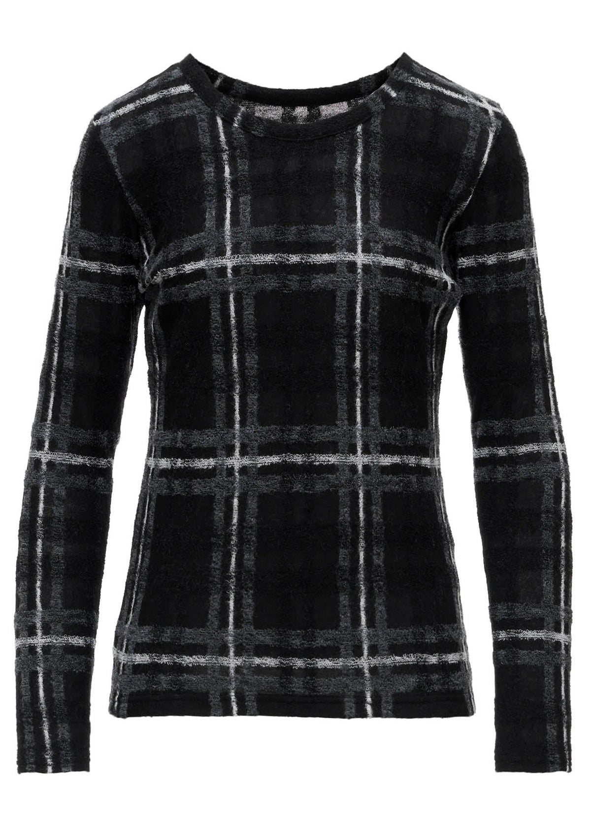 PLAID JQ  PILE LONG SLEEVE T