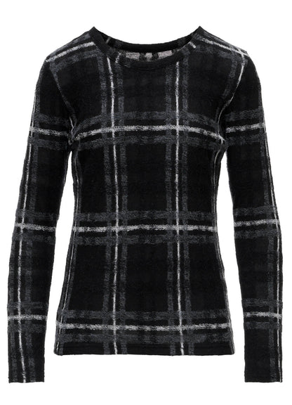 PLAID JQ  PILE LONG SLEEVE T