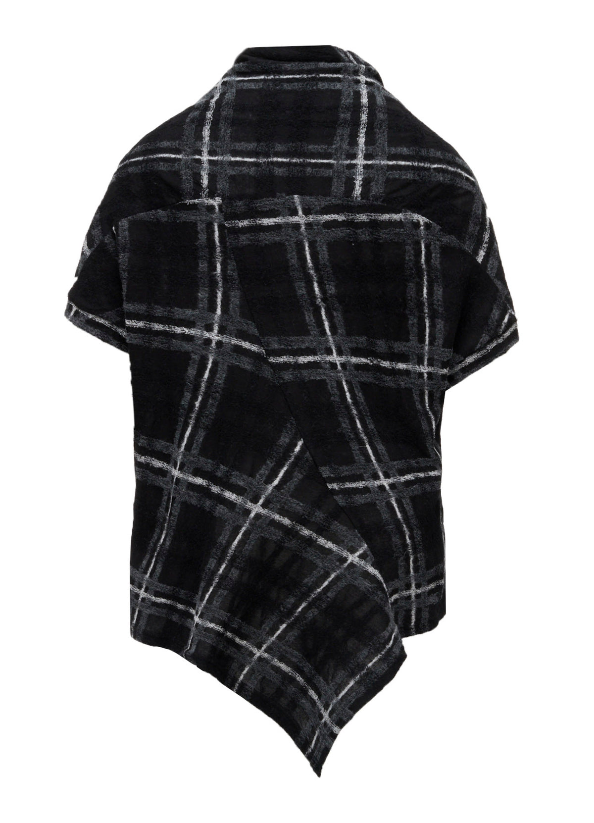 PLAID JQ  PILE SHORT SLEEVE CARDIGAN