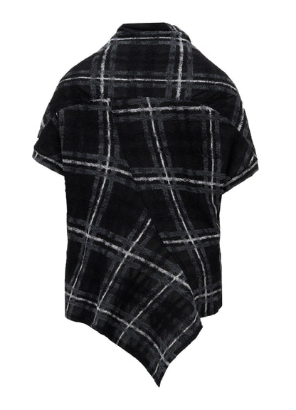 PLAID JQ  PILE SHORT SLEEVE CARDIGAN