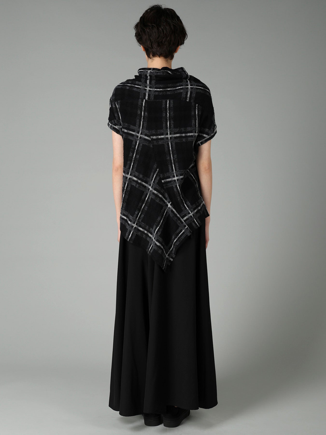 PLAID JQ  PILE SHORT SLEEVE CARDIGAN
