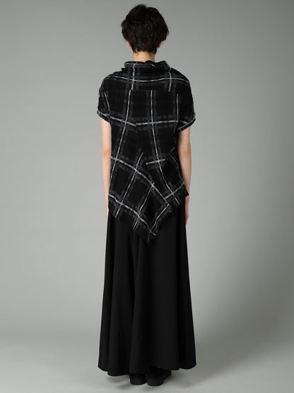 PLAID JQ  PILE SHORT SLEEVE CARDIGAN