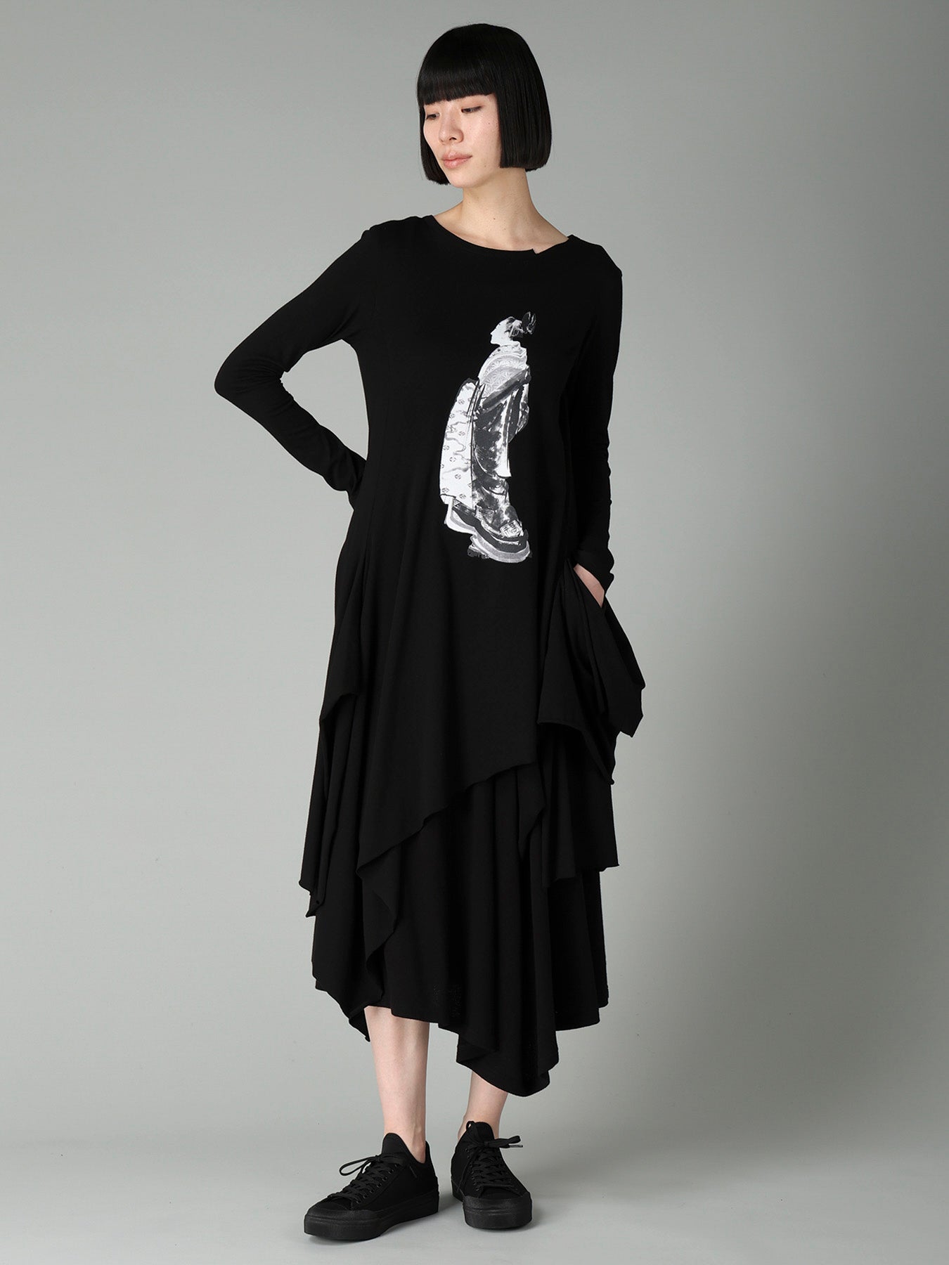 30/-COTTON SINGLE JERSEY PRINTED DRESS C