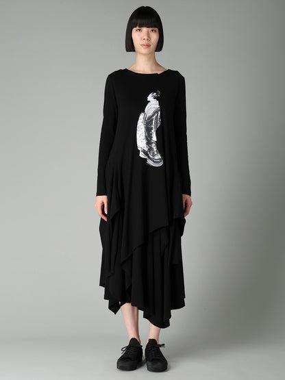 30/-COTTON SINGLE JERSEY PRINTED DRESS C