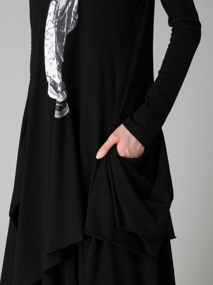 30/-COTTON SINGLE JERSEY PRINTED DRESS C