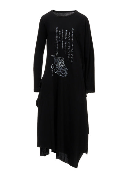 30/-COTTON SINGLE JERSEY PRINTED DRESS D