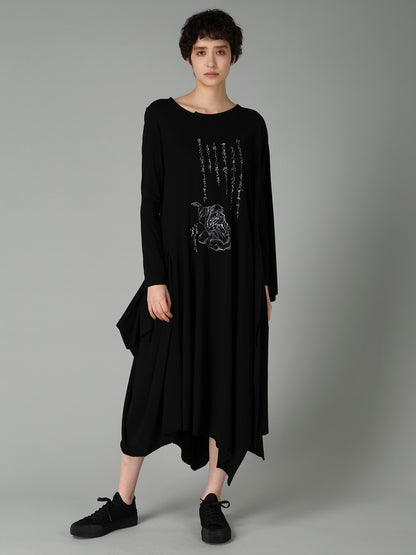 30/-COTTON SINGLE JERSEY PRINTED DRESS D
