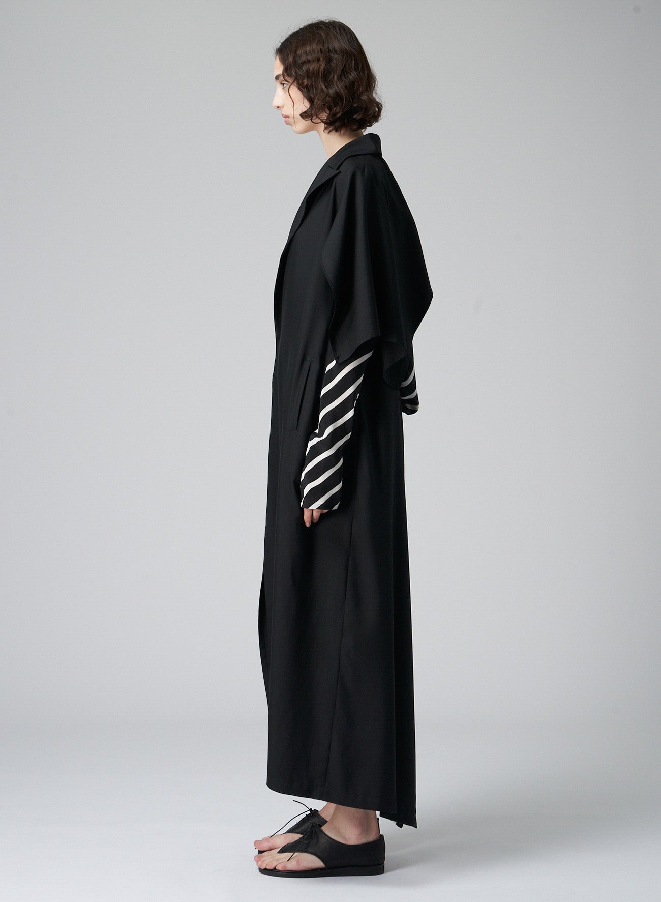 <411/1>+<412/1> SIDE OPEN DRAPED COAT