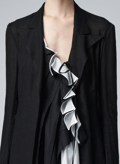 SHORT FRONT PLEATED JACKET