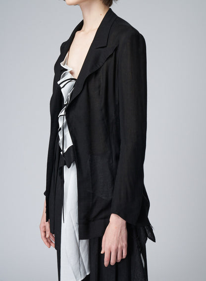 SHORT FRONT PLEATED JACKET